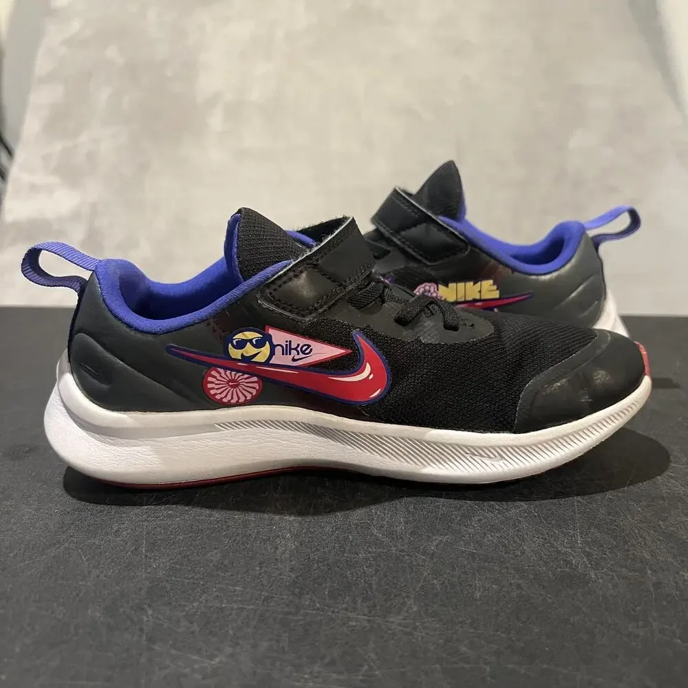 Nike Star Runner 3 Running Shoes Youth Size 3Y Black EasyOn Kids DJ4697-013